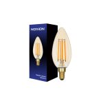 Noxion Lucent LED E14 Candela Filamento Ambra 4.1W 350lm - 822 Bianco Molto Caldo | Dimmerabile - Sostitutiva 40W