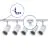 Set completo 1-Fase Rail L 1,5 x 1,5 Metro Bianca | incl. 5x Faretti + GU10 2700K 3W Dimmerabile + Tappo Di Chiusura, Connettore di Alimentazione e L -Connettore